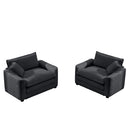 Modern Classic Fabric Single Chair Deep Seat Sofa With Pillow by HouseOfZazla