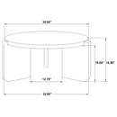 Cordova Round Solid Wood Coffee Table Black