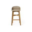 Beeson - Outdoor Wicker And Acacia Wood Barstools Set, Water Resistant - Brown