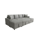 Sectional Sofa Convertible Pull-Out Bed With Storage Ottoman & USB Ports by Unique Piece Furniture