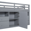 Loft Bed With 4 Drawers, Underneath Cabinet And Shelves by HouseOfZazla