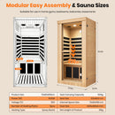 1020W Canadian Hemlock Single Mini Far Infrared Sauna Room