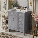 Modern Bathroom Vanity With Sink, Storage Cabinet, Soft Close Doors, Deep & Standard Drawers