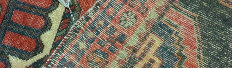 4' X 8' Antique Handmade India Geometric Oriental Tribal Wool Rug Red