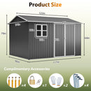 10'x8' Oversized Steel Storage Shed with Window and Lockable Doors by HouseOfZazla