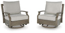 Rainier Ranch - Swivel Glider Chair With Cushion - Brown / Beige