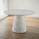 Kacey - Natural Engineered Stone Round Dining Table - Stone Gray by Unique Piece Furniture