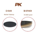 2-layer End Table with Whole Marble Tabletop, Round Coffee Table with Black Metal Frame for Bedroom Living Room Office (black, 1 piece)