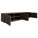 TV Stand For TVs Up To 85", Entertainment Center, Cable Management, Push Openers, Soft Closing Hinges & Adjustable Shelves - Dark Brown by HouseOfZazla