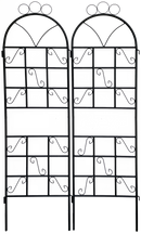 1Set (2pcs) Metal Garden Trellis for Climbing Plants Outdoor Rustproof Plant Support-Black