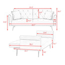Luxurious Sofa Bed With Nail Head Trim And Matching Pillow