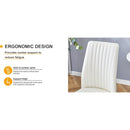 4 Dining Chair Set, White Dining Chair Set, PU Material High Back Seat and Sturdy Black Leg Chair for Dining Room, Kitchen and Living Room c-010