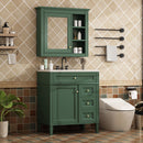 Bathroom Vanity With Top Sink, 2 Doors And 3 Drawers, Freestanding Set With Mirror Cabinet by HouseOfZazla
