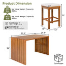 5 Piece Outdoor Bar Set with Acacia Wood Table & Cushioned Stools by HouseOfZazla