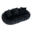 Floral-Shaped Ultra-Soft Faux Fur Two-Seater Sofa