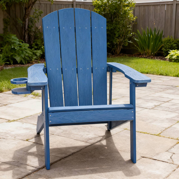 Outdoor Lounge Chair With Cup Holder For Patio Relaxation, photo 2 of 10