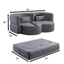 Folding Sofa Bed - Convertible Teddy Bear Fabric Sleeper