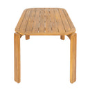Kaja Outdoor Acacia Wood Dining Table, Teak Finish with Slat Design by HouseOfZazla