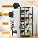 4 Tier Display Shelf With RGB Lights, LED Lighted Curio Cabinet With Adjustable Storage Box & Hooks - Black by HouseOfZazla