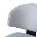 7-Piece Modern Dining Set with Wood, Faux Leather, and Metal Frame Gray+Black+Natural Finish