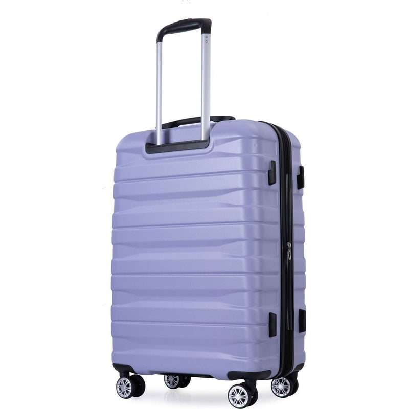 3 Piece Luggage Sets PC Lightweight & Durable Expandable Suitcase with Two Hooks, Double Spinner Wheels, TSA Lock, (21/25/29) Light Purple