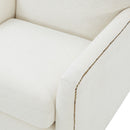 Tolland - Swivel Accent Chair With Antique Brass Nailhead Trim - Cream by HouseOfZazla