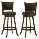 Swivel Stool With Upholstered Seat (Set of 2) - Black / Brown by HouseOfZazla