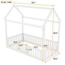 Wood House Bed With Fence And Door by HouseOfZazla