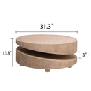 Modern Round Wood Coffee Table, Accent Table For Living Room - Antique Natural / Natural / Rustic by HouseOfZazla