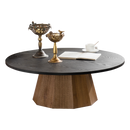 Round Coffee Table with Sturdy Pedestal Design