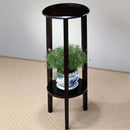 Round Accent Table With Open Shelf - Espresso by HouseOfZazla