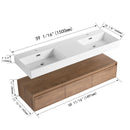 Contemporary Wall Mounted Bathroom Vanity With Dual Resin Sink And Soft Close Drawer by HouseOfZazla