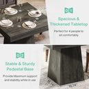 Square Dining Table For 4 With Thick Grain Top And Sturdy Pedestal Base - Gray by HouseOfZazla