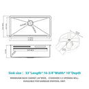 Undermount Stainless Steel Kitchen Sink With Pull Down Faucet & Ledge Workstation