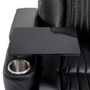 270° Power Swivel Recliner Home Theater Chair With Hidden Arm Storage, LED Light, Cup Holder, And Tray Table by HouseOfZazla