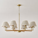 8-Light Rope and Fabric Shade Gold Chandelier by HouseOfZazla