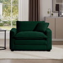 Modern Classic Fabric Single Chair Deep Seat Sofa With Pillow