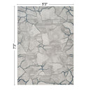 Geometrix - 5'3" X 7'3" Area Rug, Geometric 3D Effect - Gray / Ivory