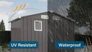 6X3.5FT Compact Metal Outdoor Storage Shed with Peaked Roof and Lockable Door, Gray, by Montret