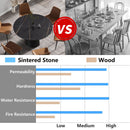 Modern Artificial Stone Round Carbon Steel Base Dining Table, Can Accommodate 6 People - Black by Unique Piece Furniture