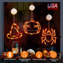 3 Pack Halloween Window Light Spider Witch Hat Pumpkin with Orange Light Hanging Halloween Decoration Light with Suction Cup Hanging Holes