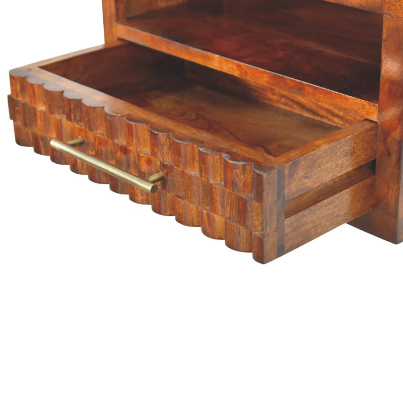 Solid Wood Cadiz Textured Bedside Table, photo 7 of 10