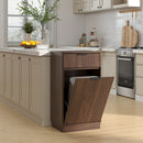 Tilt Out Trash Can Cabinet With Wave Textured Drawer & Pull Out Bin by HouseOfZazla