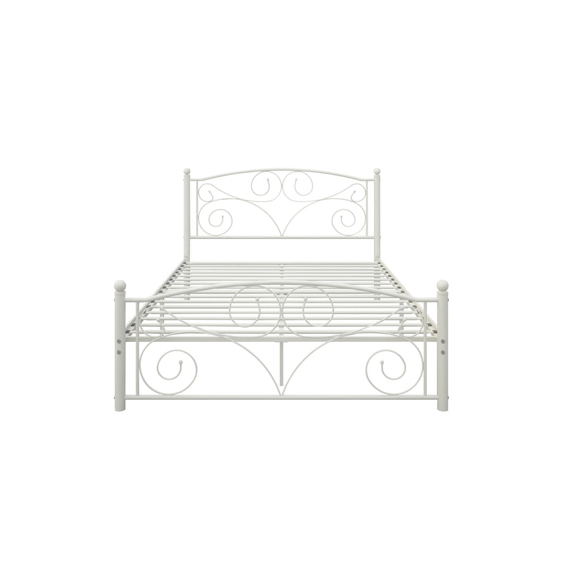 Full Size Unique Flower Sturdy System Metal Bed Frame with Headboard, photo 3 of 10