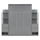 Murphy Wall Bed With LED Lights, Shelves And Drawers