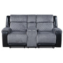 Alicia - Console Reclining Loveseat - Gray Black by HouseOfZazla
