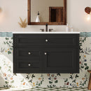 36" Wall Mounted Bathroom Vanity with Ceramic Sink and Storage by HouseOfZazla