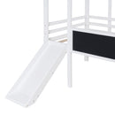 Loft House Bed With Ladder And Slide, With board And Light Strip On The Roof by HouseOfZazla