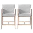 24'' Seat Height Upholstered Counter Stools with Arms - Set of 2 by HouseOfZazla