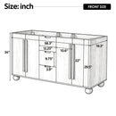 58.3" Bathroom Vanity Cabinet With 3 Drawers & 4 Doors by HouseOfZazla